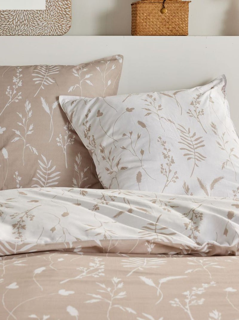 Conjunto de cama reversível folhas - 2 pessoas Cinza - Kiabi