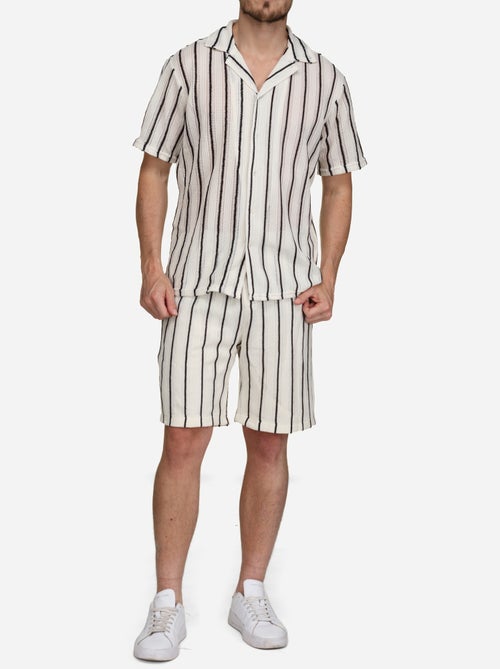 Conjunto de camisa e calções às riscas - Frilivin - Kiabi Conjunto de camisa e calções às riscas - Frilivin - Kiabi