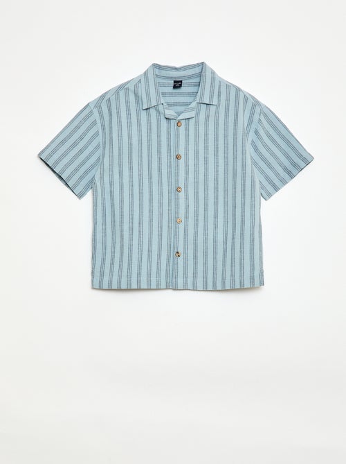 Conjunto de camisa e calções às riscas - Kiabi