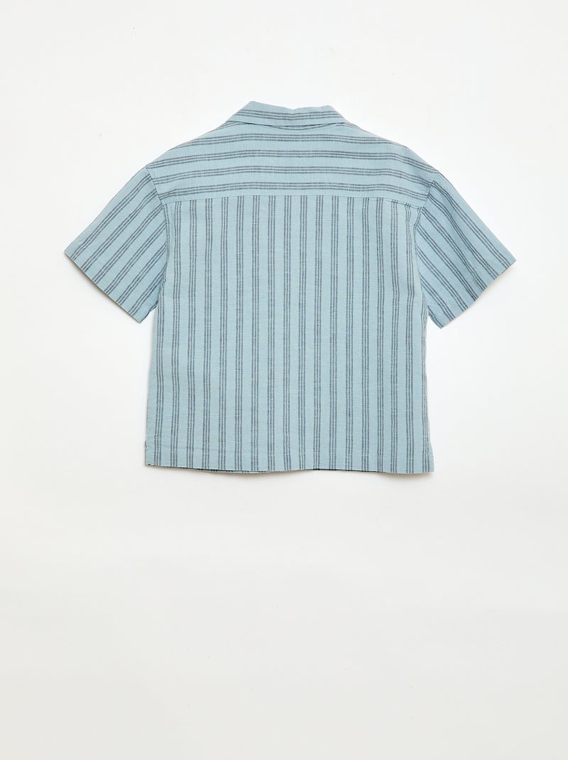 Conjunto de camisa e calções às riscas Azul - Kiabi
