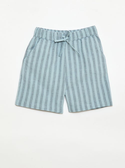 Conjunto de camisa e calções às riscas - Kiabi
