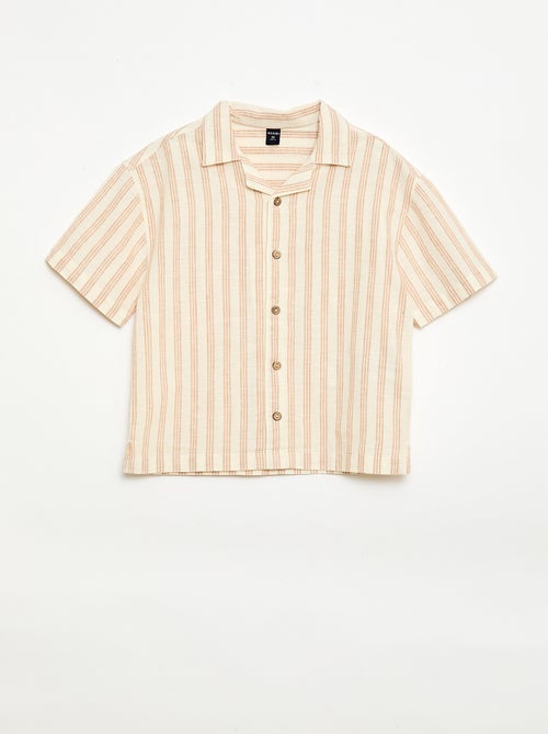 Conjunto de camisa e calções às riscas - Kiabi