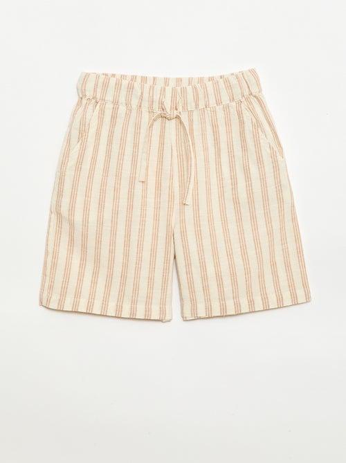 Conjunto de camisa e calções às riscas - Kiabi