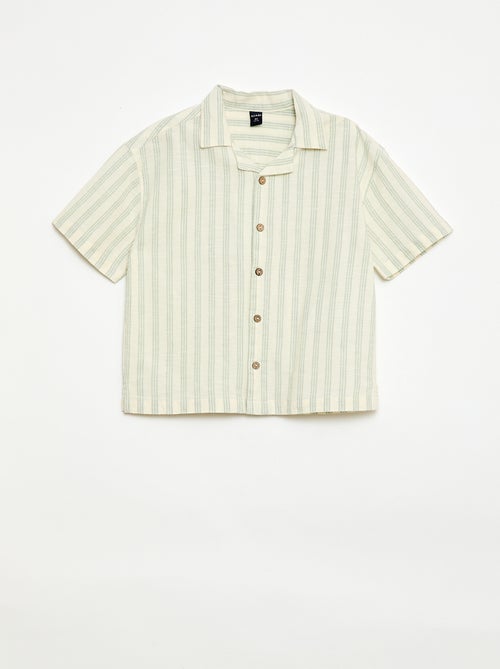 Conjunto de camisa e calções às riscas - Kiabi