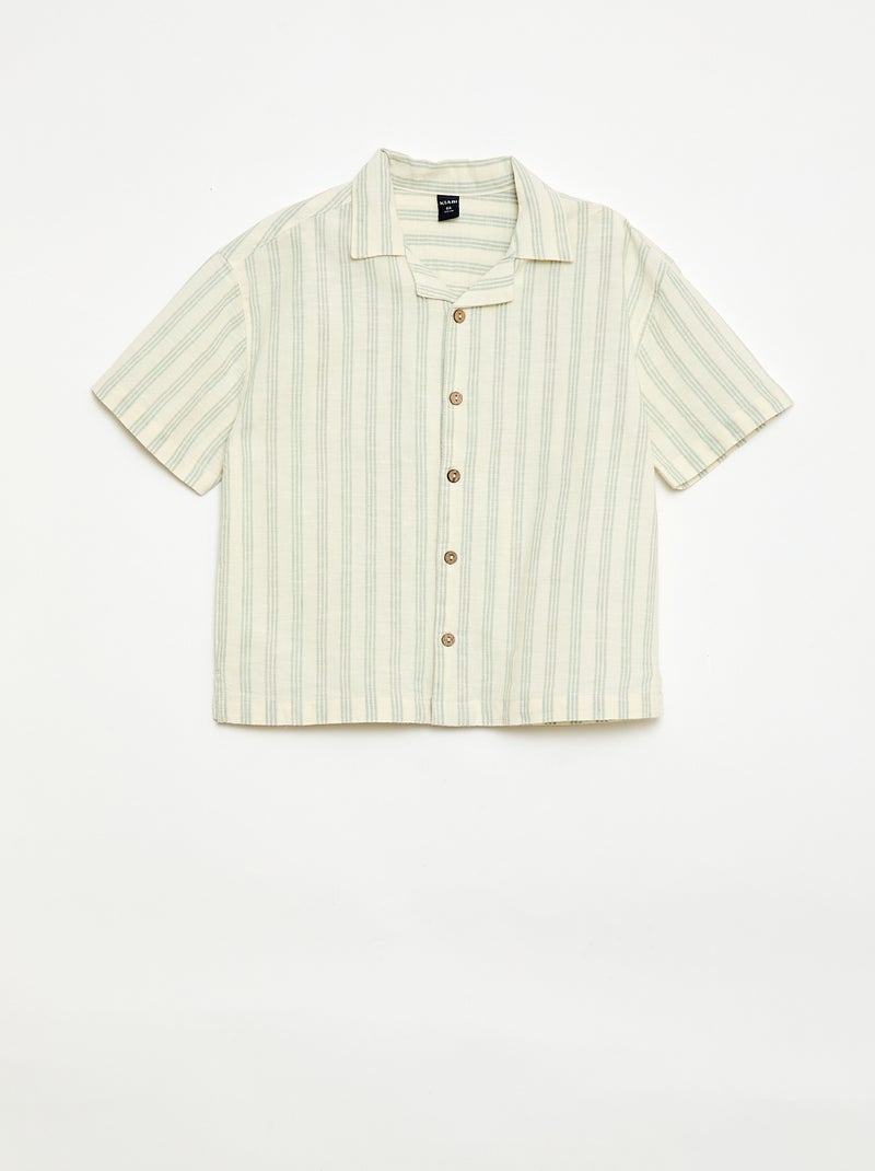 Conjunto de camisa e calções às riscas Verde - Kiabi