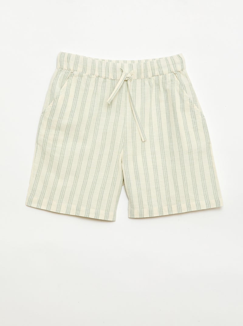Conjunto de camisa e calções às riscas Verde - Kiabi