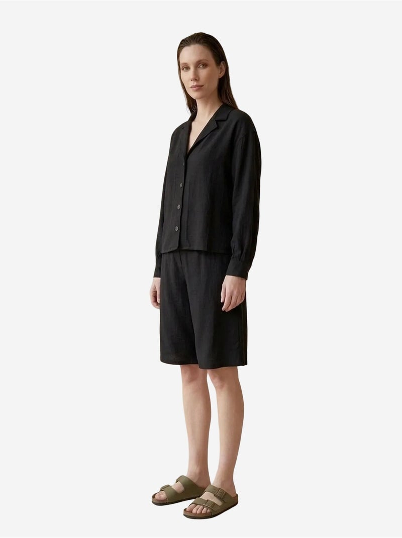 Conjunto de camisa e calções de popelina de algodão my fashion Preto - Kiabi