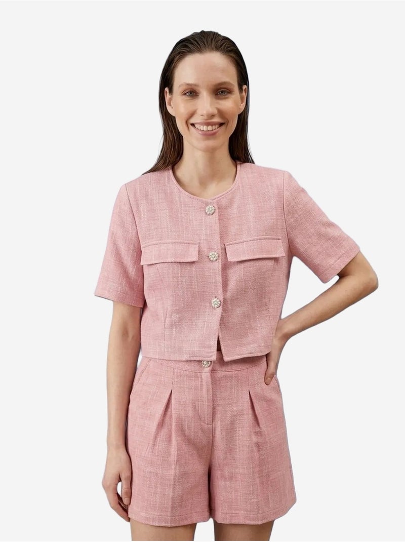 Conjunto de camisa e calções de popelina de algodão my fashion Rosa - Kiabi