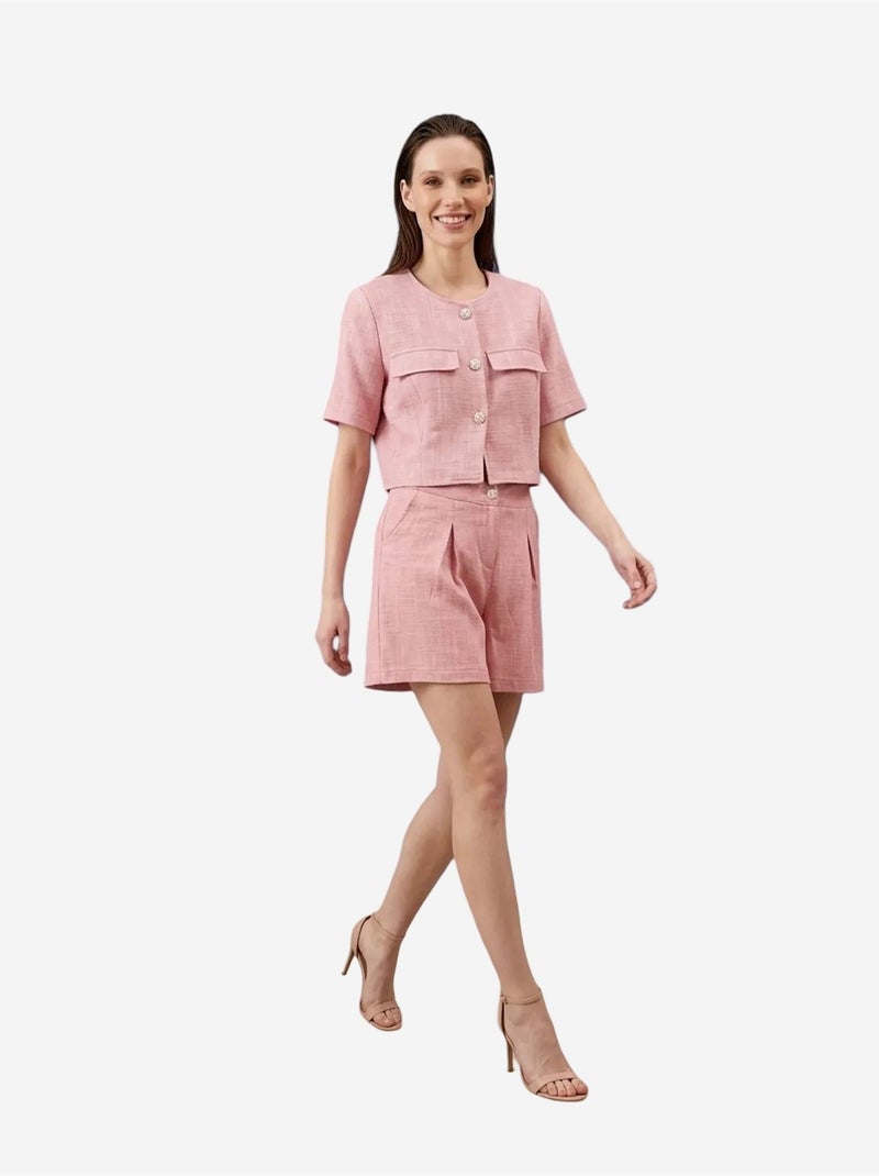 Conjunto de camisa e calções de popelina de algodão my fashion Rosa - Kiabi