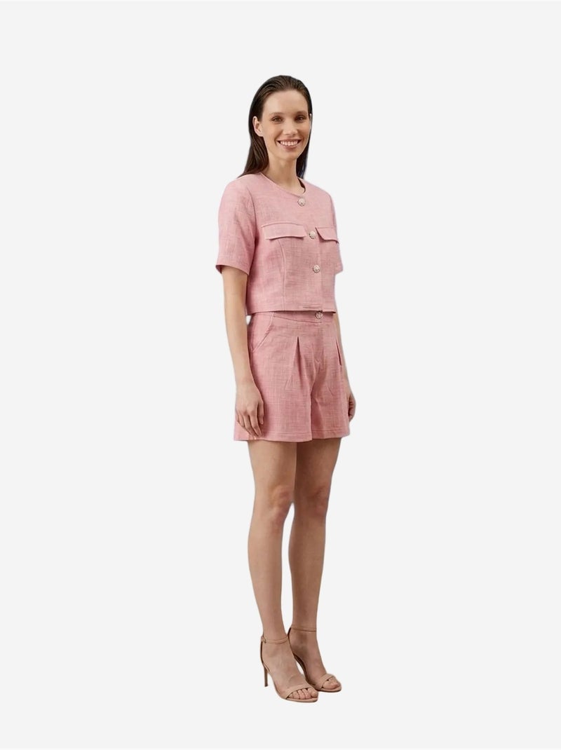 Conjunto de camisa e calções de popelina de algodão my fashion Rosa - Kiabi