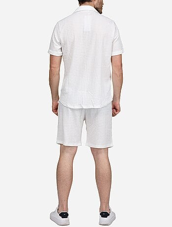 Conjunto de camisa e calções lisos e estampados - Frilivin