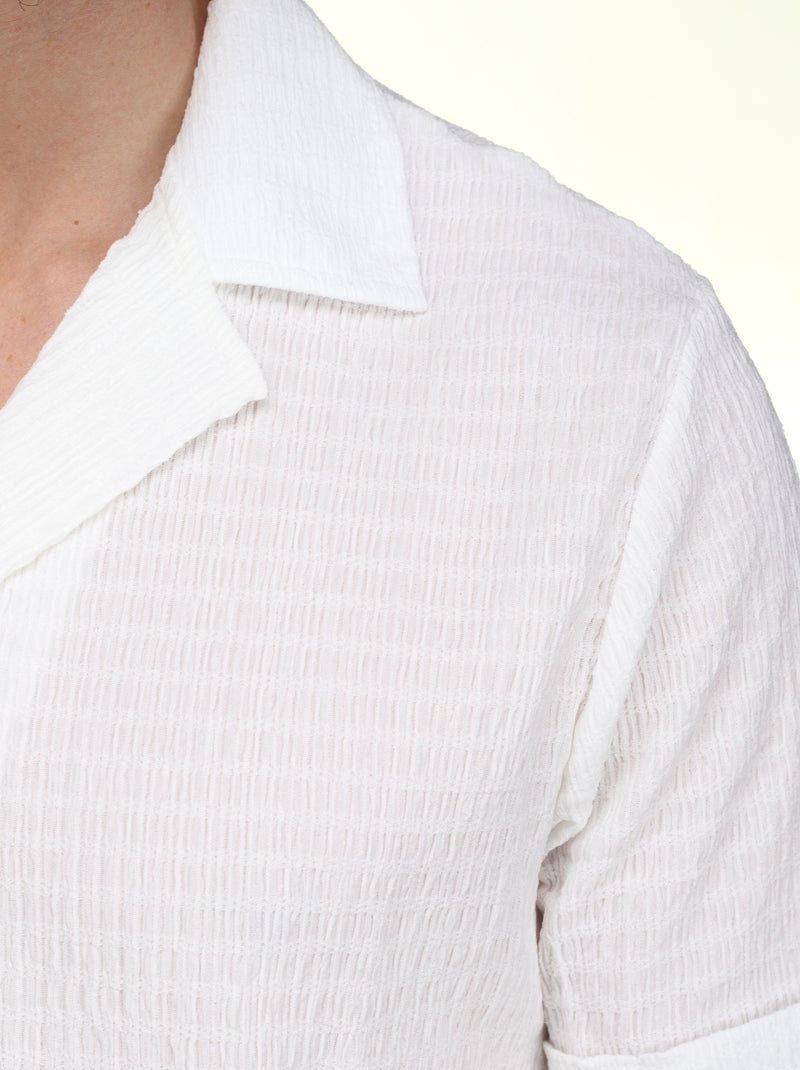 Conjunto de camisa e calções lisos e estampados - Frilivin Branco - Kiabi