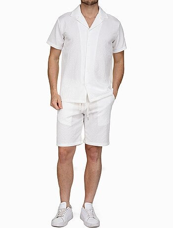 Conjunto de camisa e calções texturizados - Frilivin