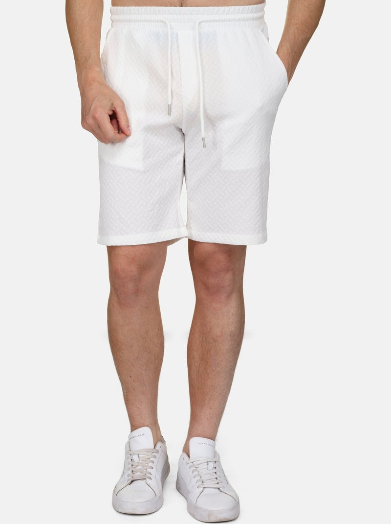Conjunto de camisa e calções texturizados - Frilivin Branco - Kiabi