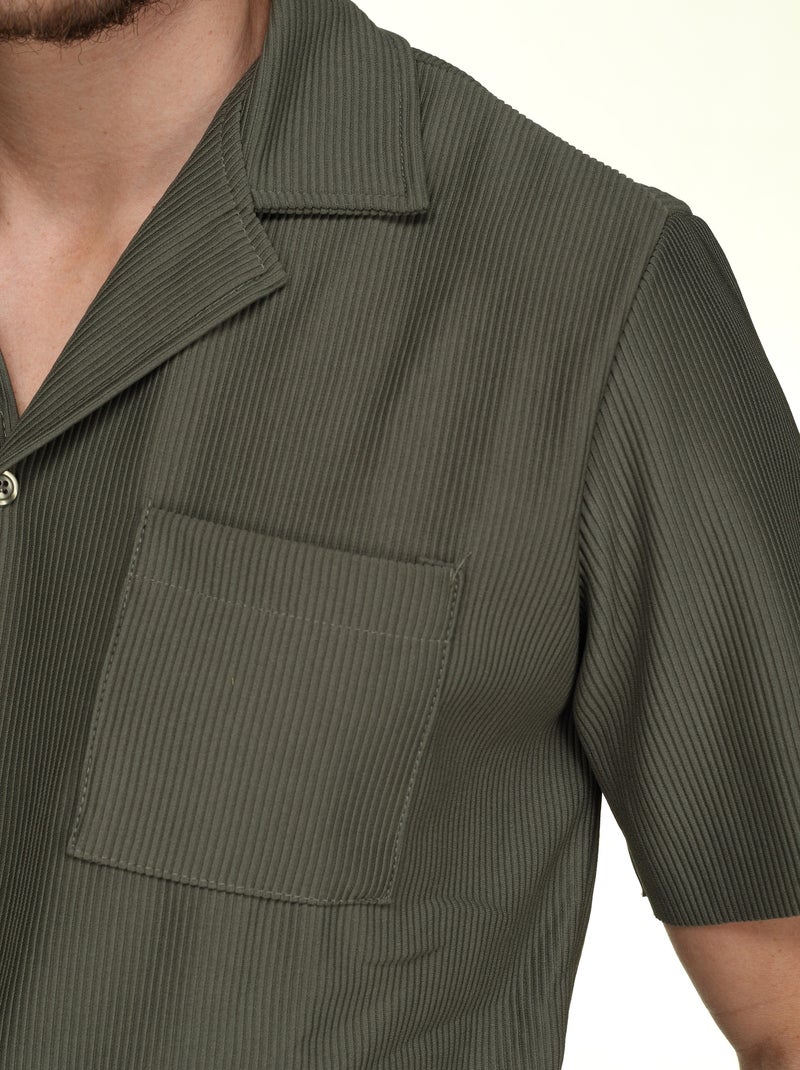 Conjunto de camisa e calções texturizados - Frilivin Cáqui - Kiabi