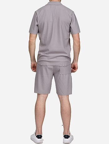 Conjunto de camisa e calções texturizados - Frilivin