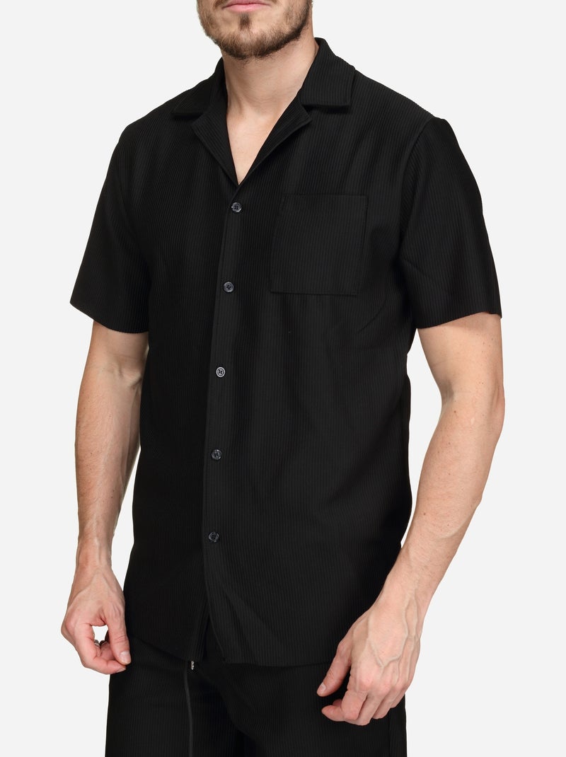 Conjunto de camisa e calções texturizados - Frilivin Preto - Kiabi