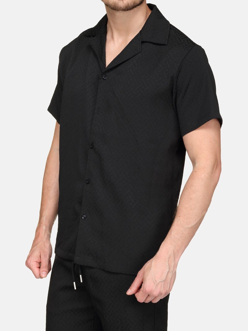 Conjunto de camisa e calções texturizados - Frilivin Preto - Kiabi