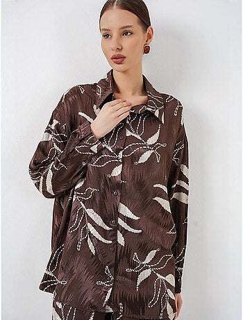 Conjunto de camisa floral em viscose e calças de perna larga bdart