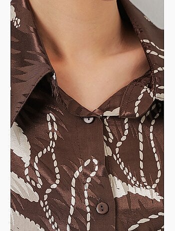 Conjunto de camisa floral em viscose e calças de perna larga bdart