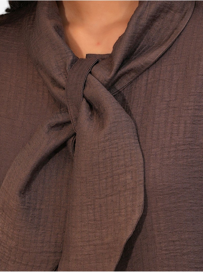 Conjunto de camisa texturizada e calças de perna larga bdart Castanho - Kiabi