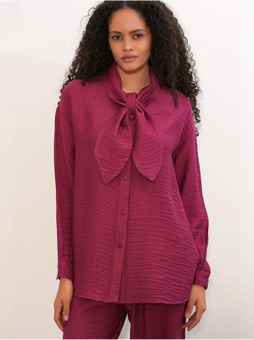 Conjunto de camisa texturizada e calças de perna larga bdart - Kiabi