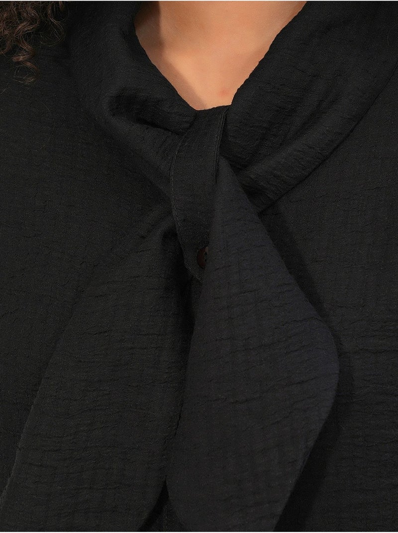 Conjunto de camisa texturizada e calças de perna larga bdart Preto - Kiabi