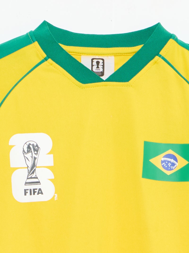 Conjunto de camisola + calções oficialmente licenciado do Campeonato do Mundo da FIFA 26™ - 2 peças Amarelo - Kiabi