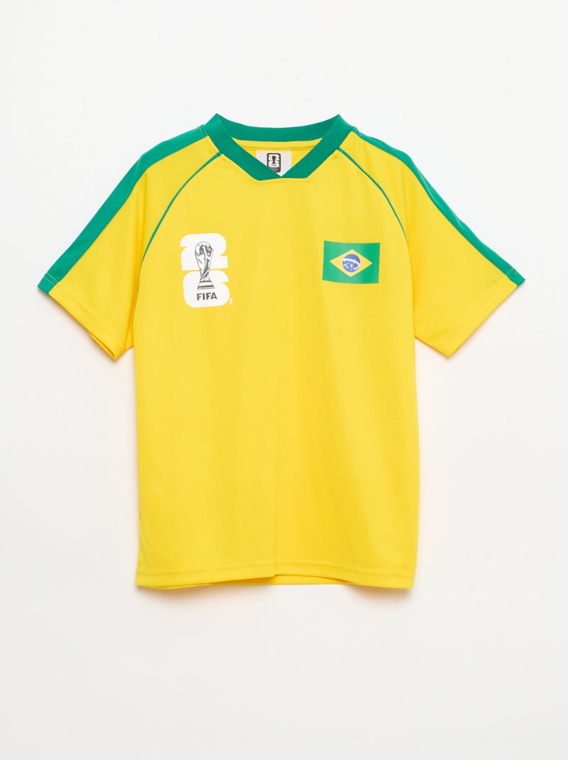 Conjunto de camisola + calções oficialmente licenciado do Campeonato do Mundo da FIFA 26™ - 2 peças Amarelo - Kiabi