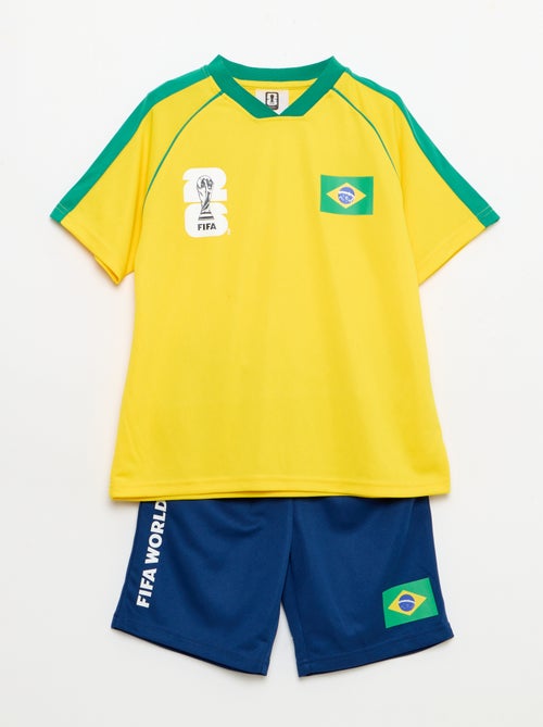 Conjunto de camisola + calções oficialmente licenciado do Campeonato do Mundo da FIFA 26™ - Brasil - Kiabi