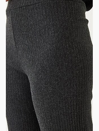 Conjunto de camisola de gola redonda e calças canelado texturizado lucci