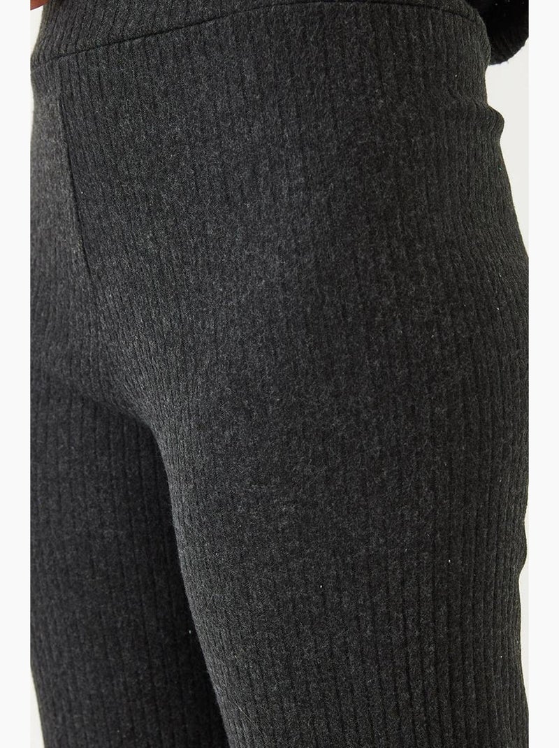 Conjunto de camisola de gola redonda e calças canelado texturizado lucci Cinza médio - Kiabi
