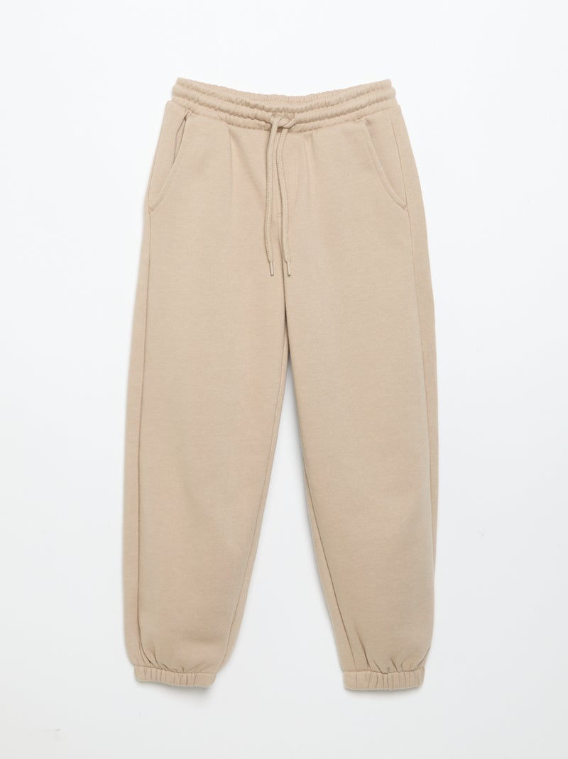 Conjunto de camisola de moletão e calças de jogging - 2 peças Bege - Kiabi