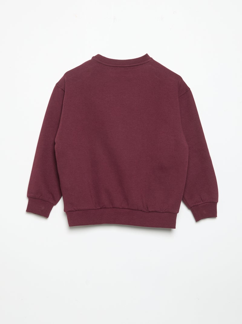 Conjunto de camisola de moletão e calças de jogging - 2 peças Vermelho - Kiabi