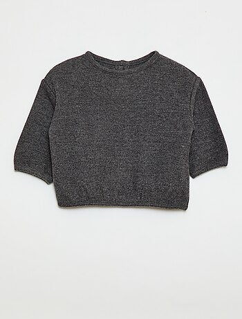 Conjunto de camisolas em malha suave com gola abotoada