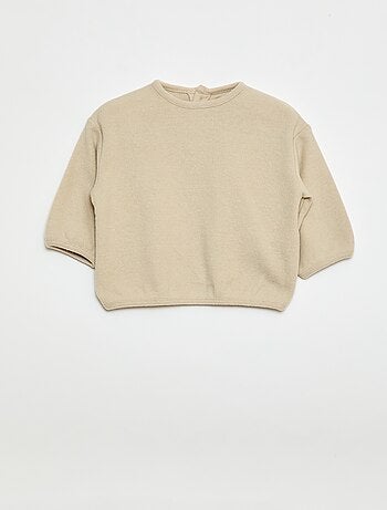 Conjunto de camisolas em malha suave com gola abotoada