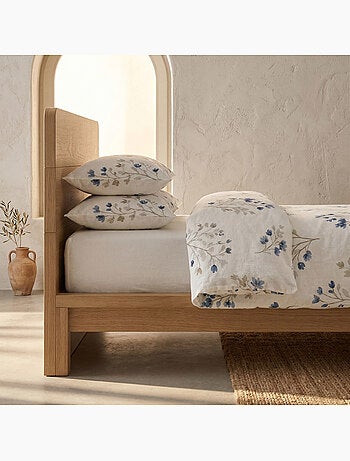 Conjunto de capa de edredão 100% algodão com design floral e capa de almofada - Gamusi
