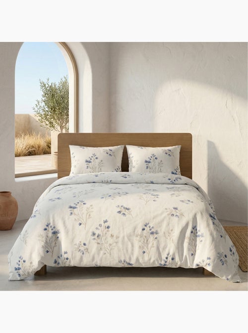 Conjunto de capa de edredão 100% algodão com design floral e capa de almofada - Gamusi - Kiabi Conjunto de capa de edredão 100% algodão com design floral e capa de almofada - Gamusi - Kiabi