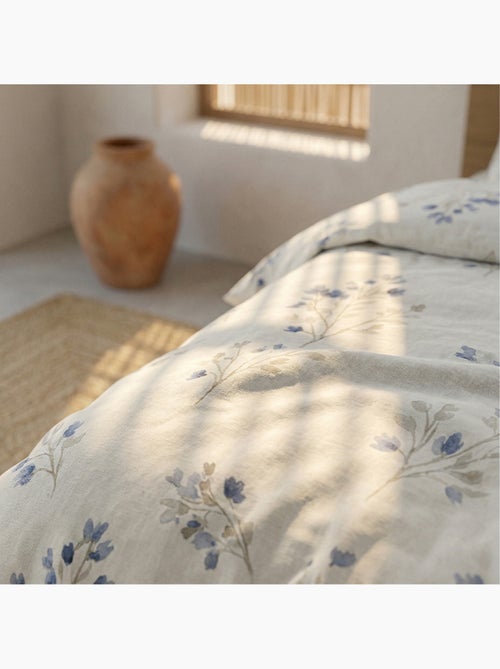 Conjunto de capa de edredão 100% algodão com design floral e capa de almofada - Gamusi - Kiabi Conjunto de capa de edredão 100% algodão com design floral e capa de almofada - Gamusi - Kiabi