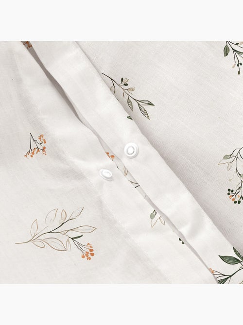 Conjunto de capa de edredão 100% algodão com design floral e capa de almofada - Gamusi - Kiabi Conjunto de capa de edredão 100% algodão com design floral e capa de almofada - Gamusi - Kiabi
