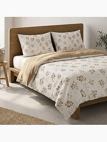 Conjunto de capa de edredão 100% algodão com design floral e capa de almofada - Gamusi