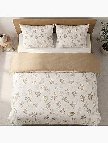 Conjunto de capa de edredão 100% algodão com design floral e capa de almofada - Gamusi