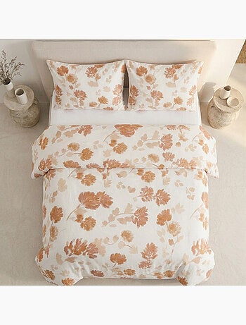 Conjunto de capa de edredão 100% algodão com design floral e capa de almofada - Gamusi