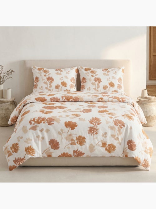 Conjunto de capa de edredão 100% algodão com design floral e capa de almofada - Gamusi - Kiabi Conjunto de capa de edredão 100% algodão com design floral e capa de almofada - Gamusi - Kiabi