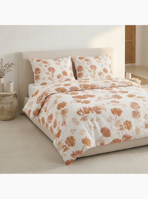 Conjunto de capa de edredão 100% algodão com design floral e capa de almofada - Gamusi - Kiabi Conjunto de capa de edredão 100% algodão com design floral e capa de almofada - Gamusi - Kiabi