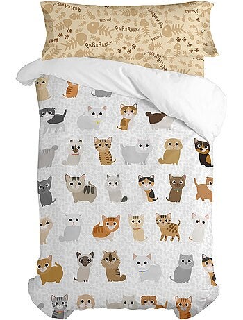 Conjunto de capa de edredão 2 peças Cats "Happyfriday