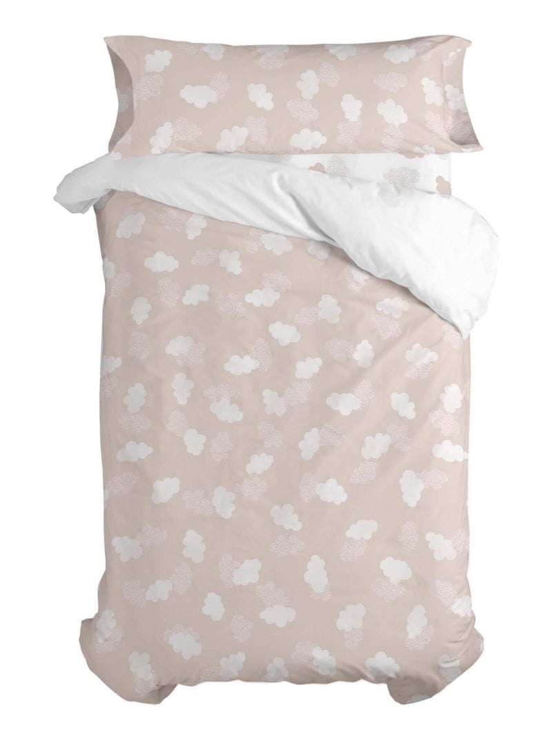 Conjunto de capa de edredão 2 peças Clouds "Happyfriday" Rosa - Kiabi