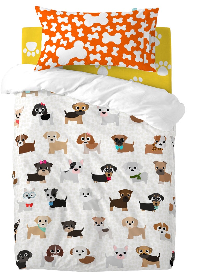 Conjunto de capa de edredão 2 peças Dogs "Happyfriday" Multicolorido - Kiabi