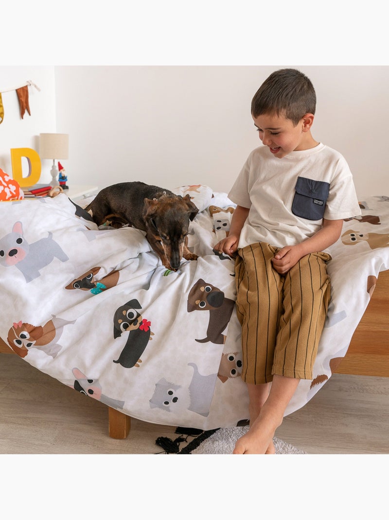 Conjunto de capa de edredão 2 peças Dogs "Happyfriday" Multicolorido - Kiabi