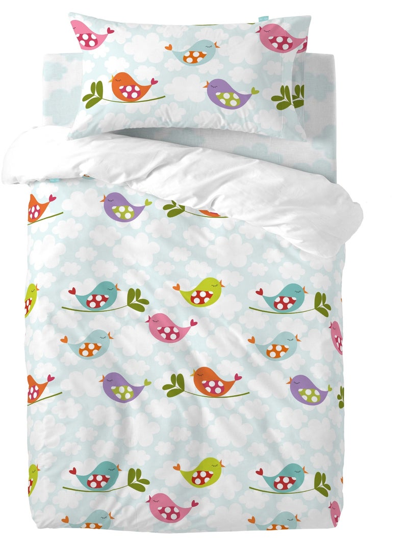 Conjunto de capa de edredão 2 peças Little birds "Happyfriday" Multicolorido - Kiabi